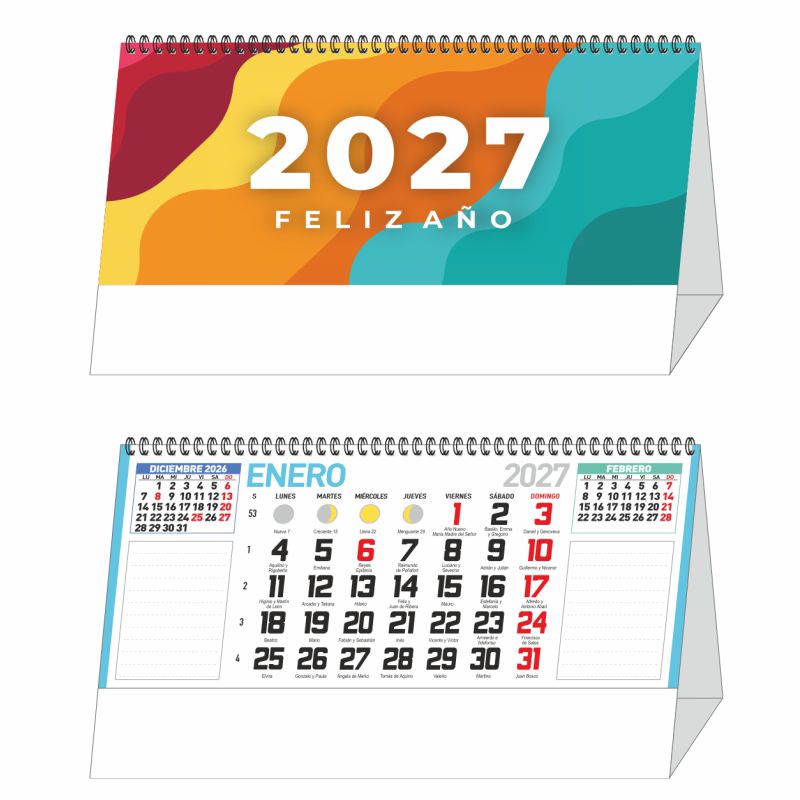 CALENDARIO SOBREMESA WIRE-O
